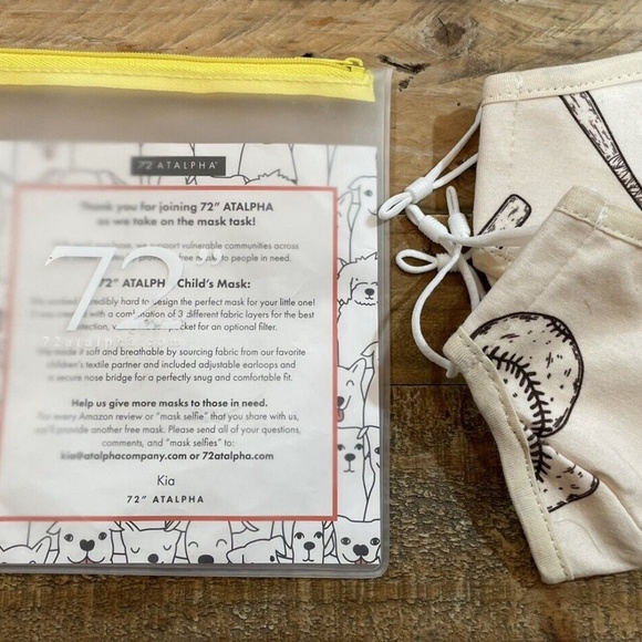 Atalpha Premium Kids Baseball Face Masks, Face Mask with adjustable Nose Bridge - Picture 2 of 5